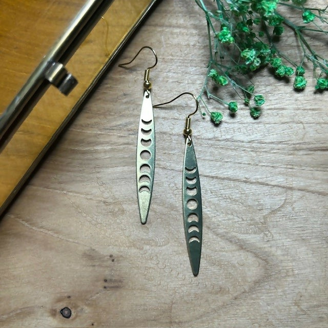 Lovely Gold Plated Moon Cycle Earrings