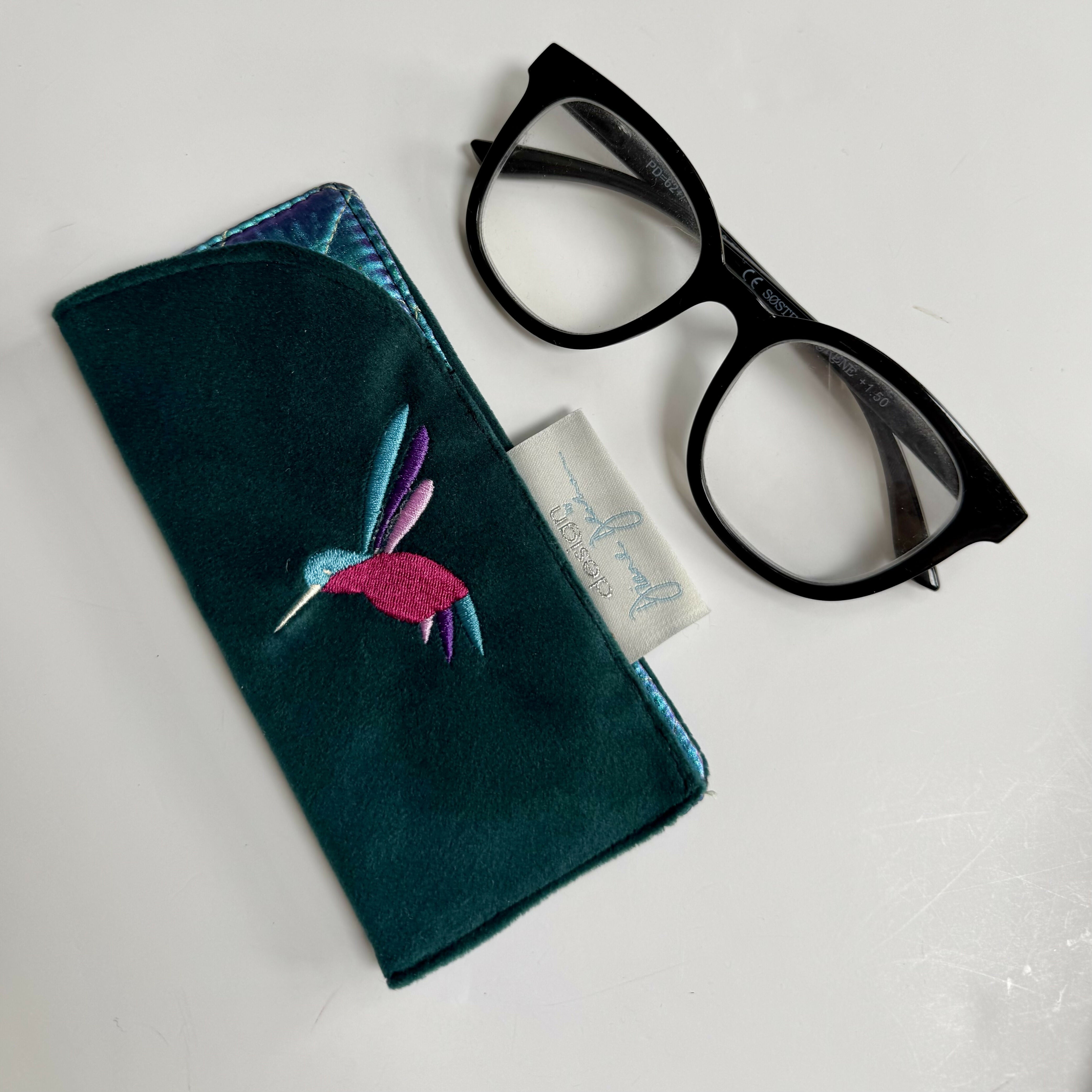 Original Design Embroidered Slip In Glasses Case