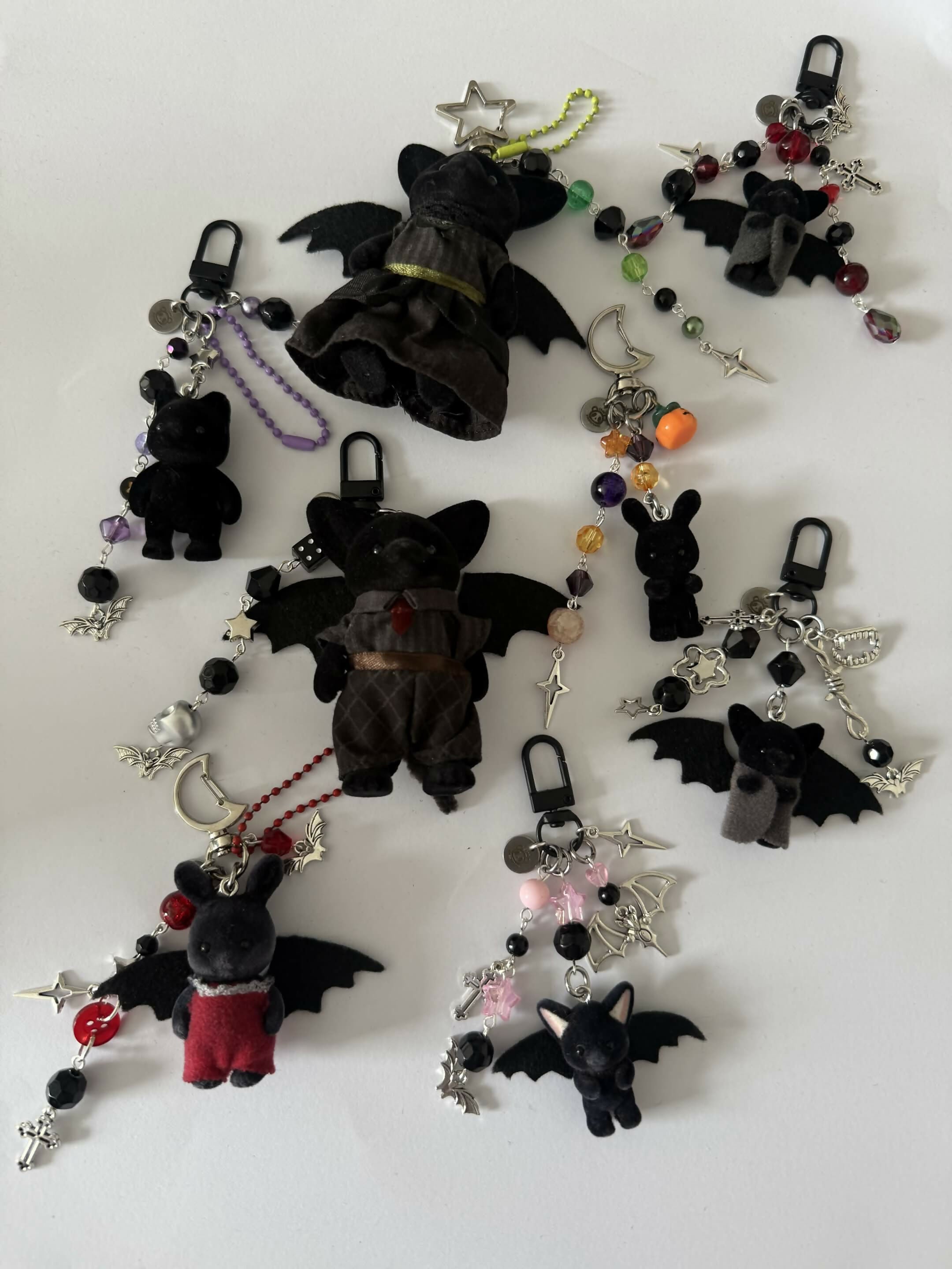 Baby Black Cat Handmade Halloween Trinket Keychain