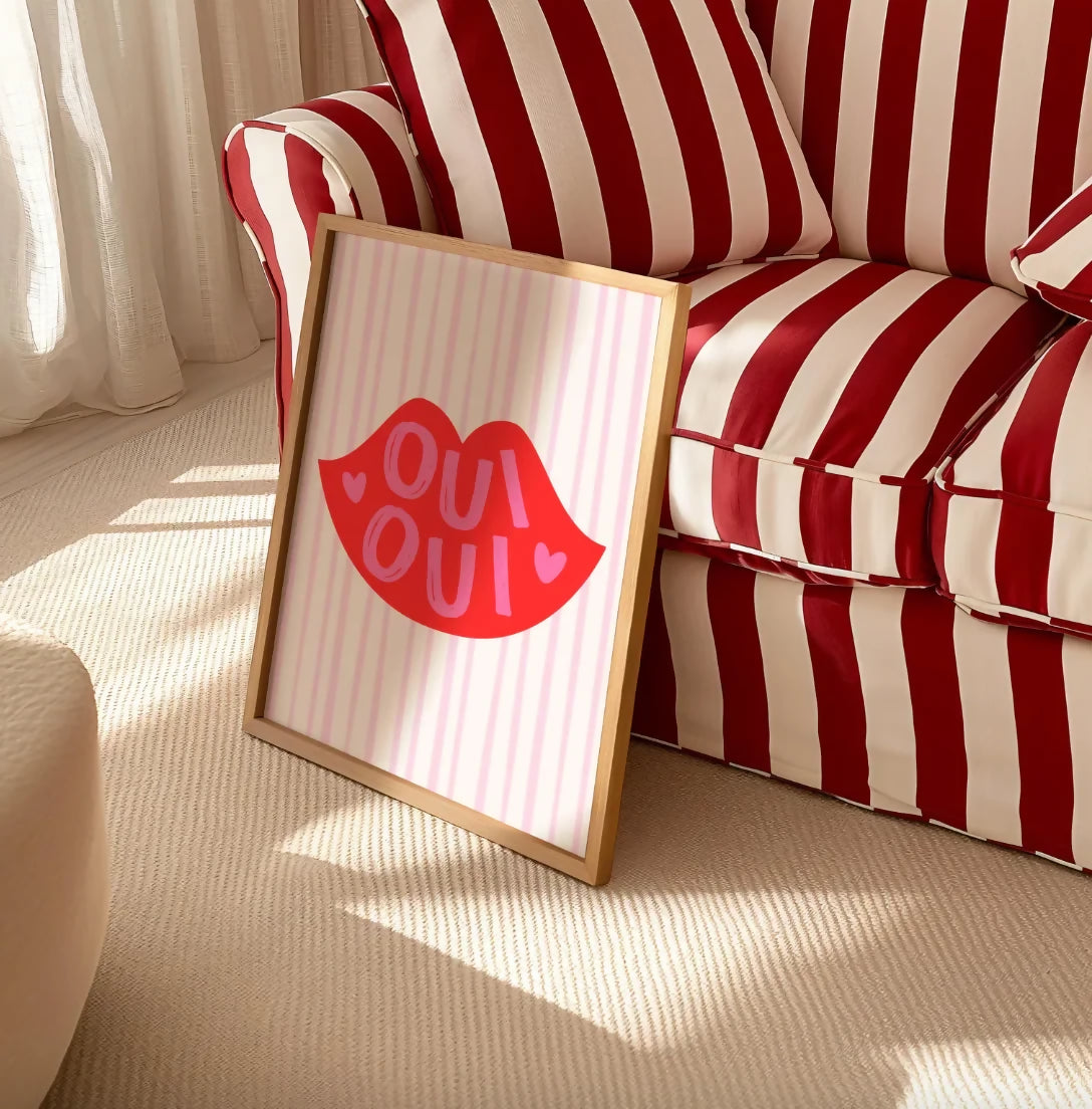 OUI OUI LIPS WALL ART PRINT