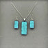 Ice Blue & Purple Dichroic Glass Necklace and Earrings Set - Sterling Silver, Handmade by Jade Tapson Glass