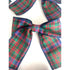 Navy Blue & Red Tartan Christmas Tree Bow Clips