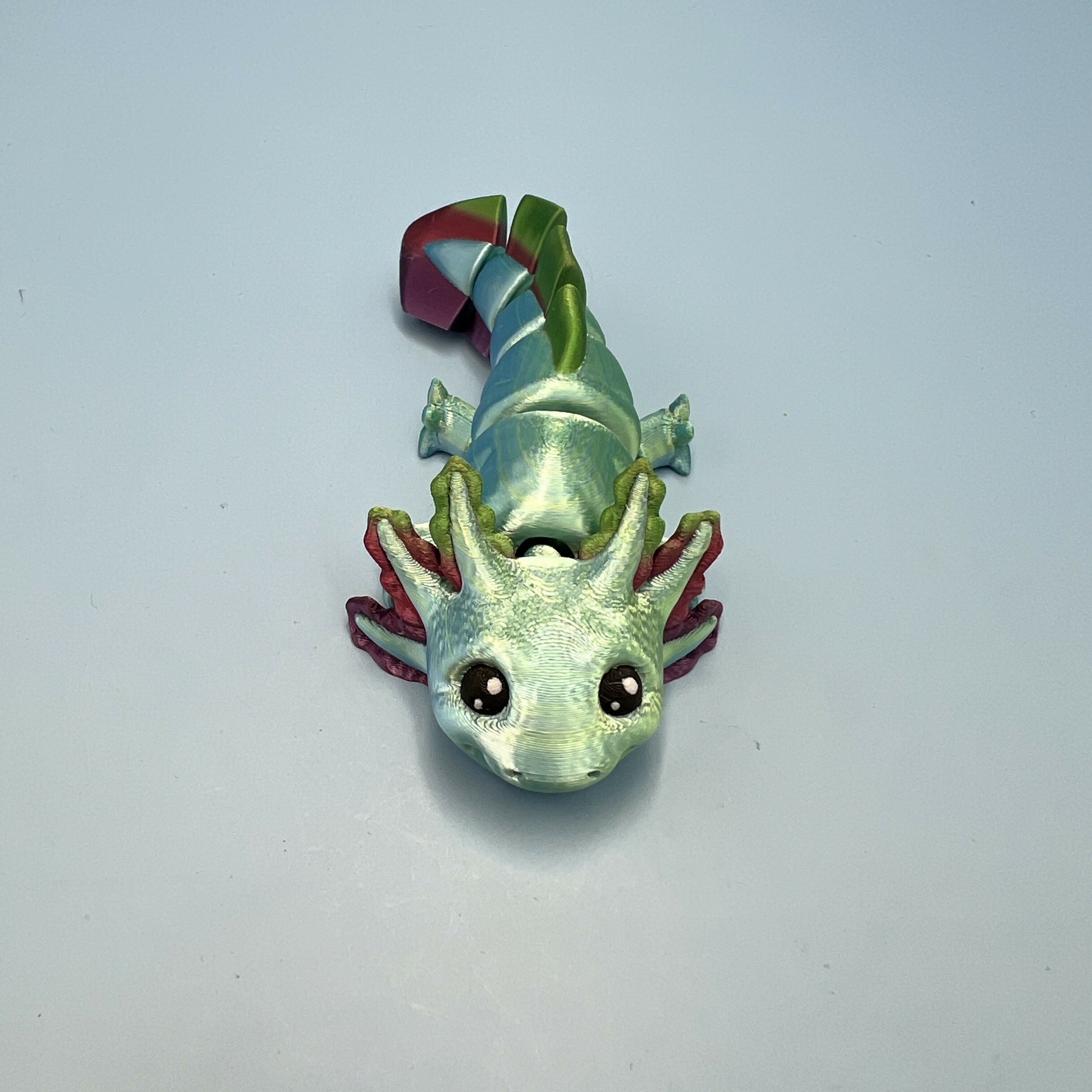 3D Printed SMALL: Articulated Sensory Fidget Animals friends Axolotl (Metalic Blue) 11cm