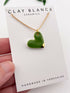 Small Olive Green Heart Necklace