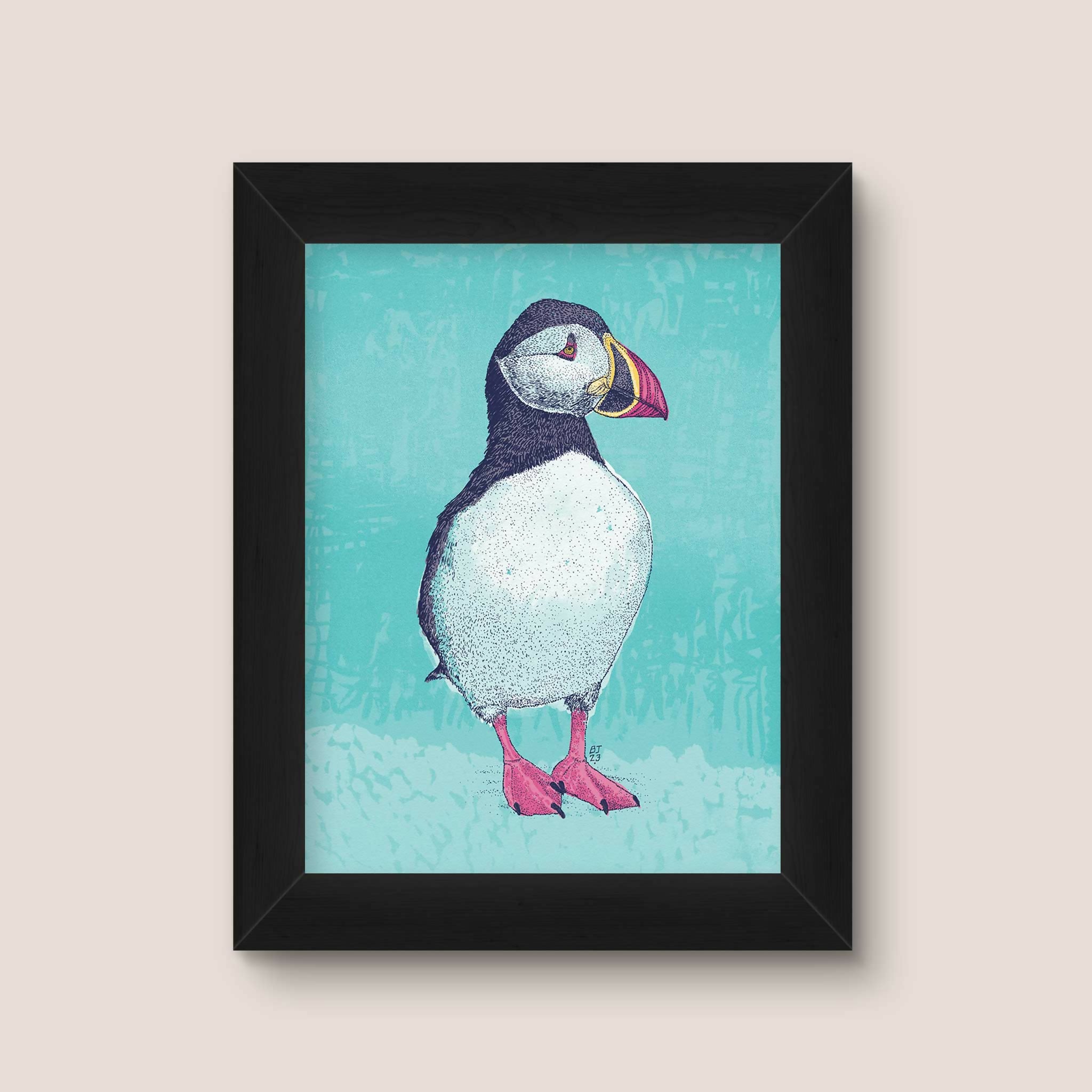 Puffin – A2 Framed Giclée Art Print