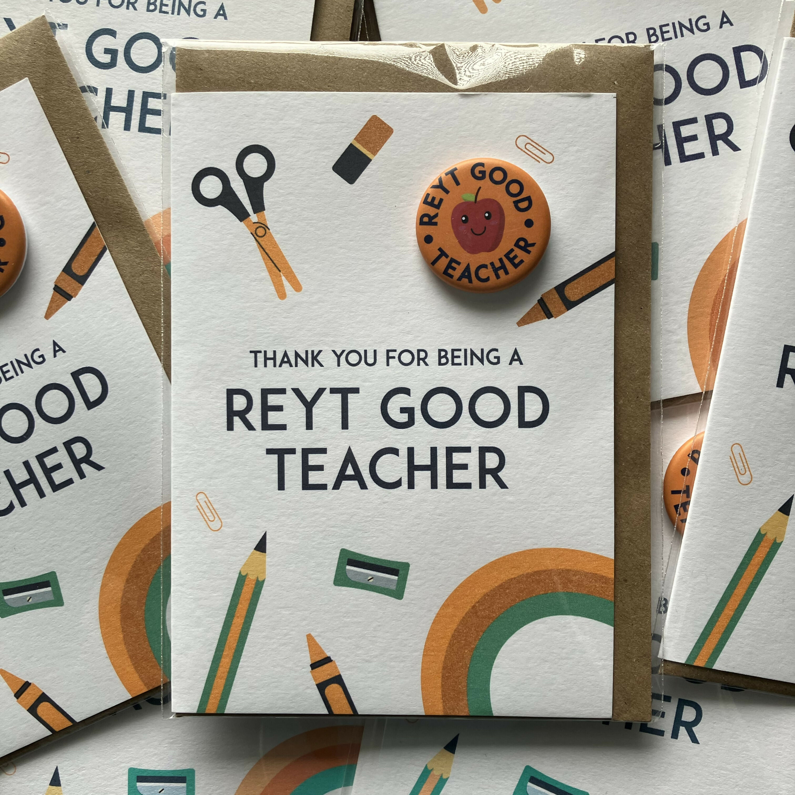 Reyt good teacher Badge Card