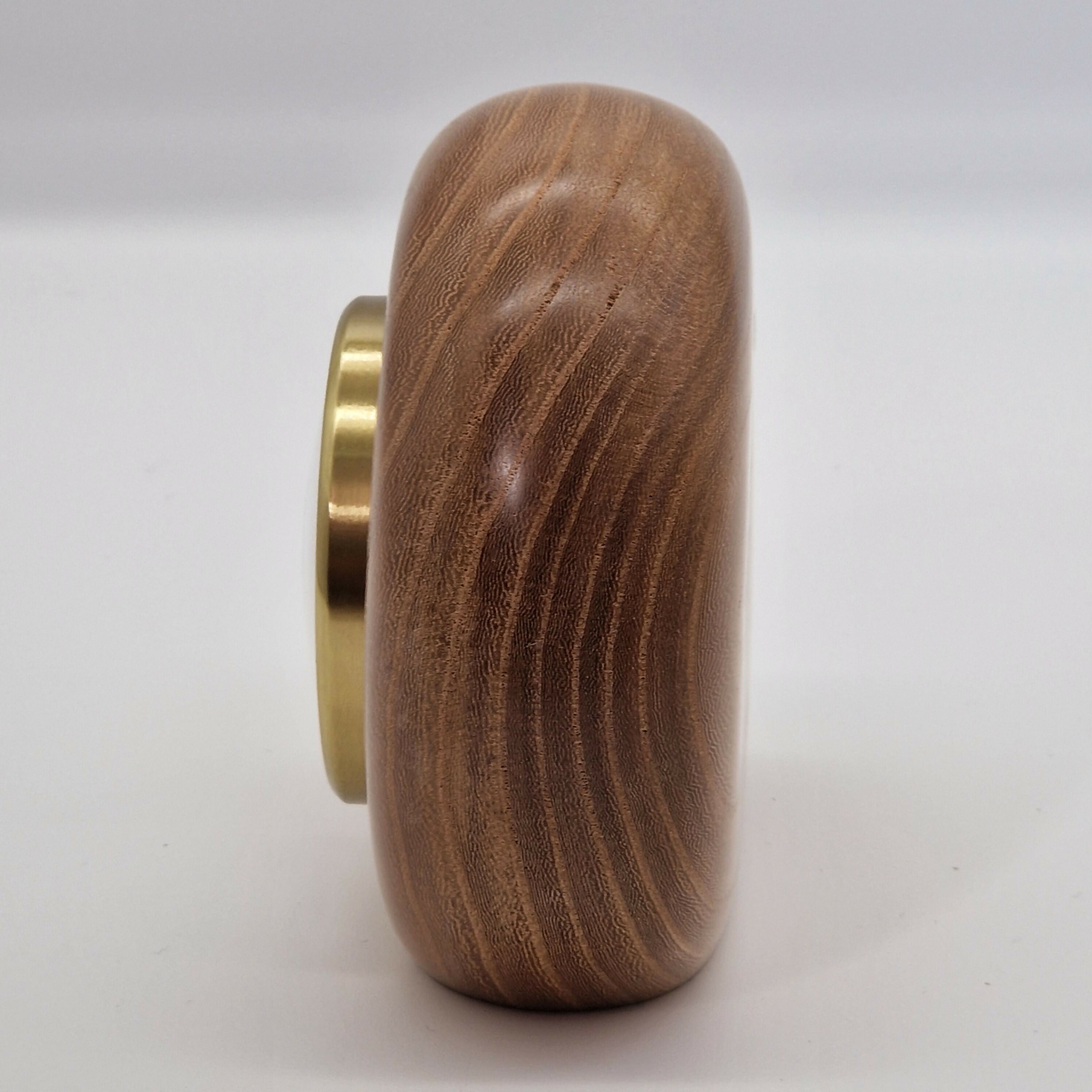 Small Hand Turned Mantle Clock made from Elm Wood