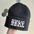 Woke Up Sexy Again Cuffed Rectangular Patch Beanie Hat