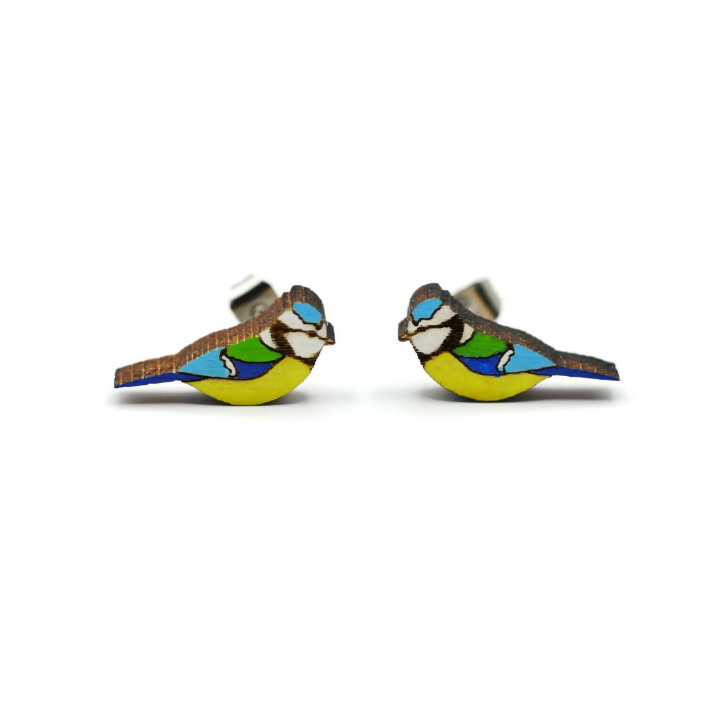 Blue Tit Stud Earrings