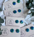 Blue and Gold Fleck Pentagon Polymer Clay Studs