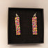 Pink and Gold Rippled Dichroic Earrings