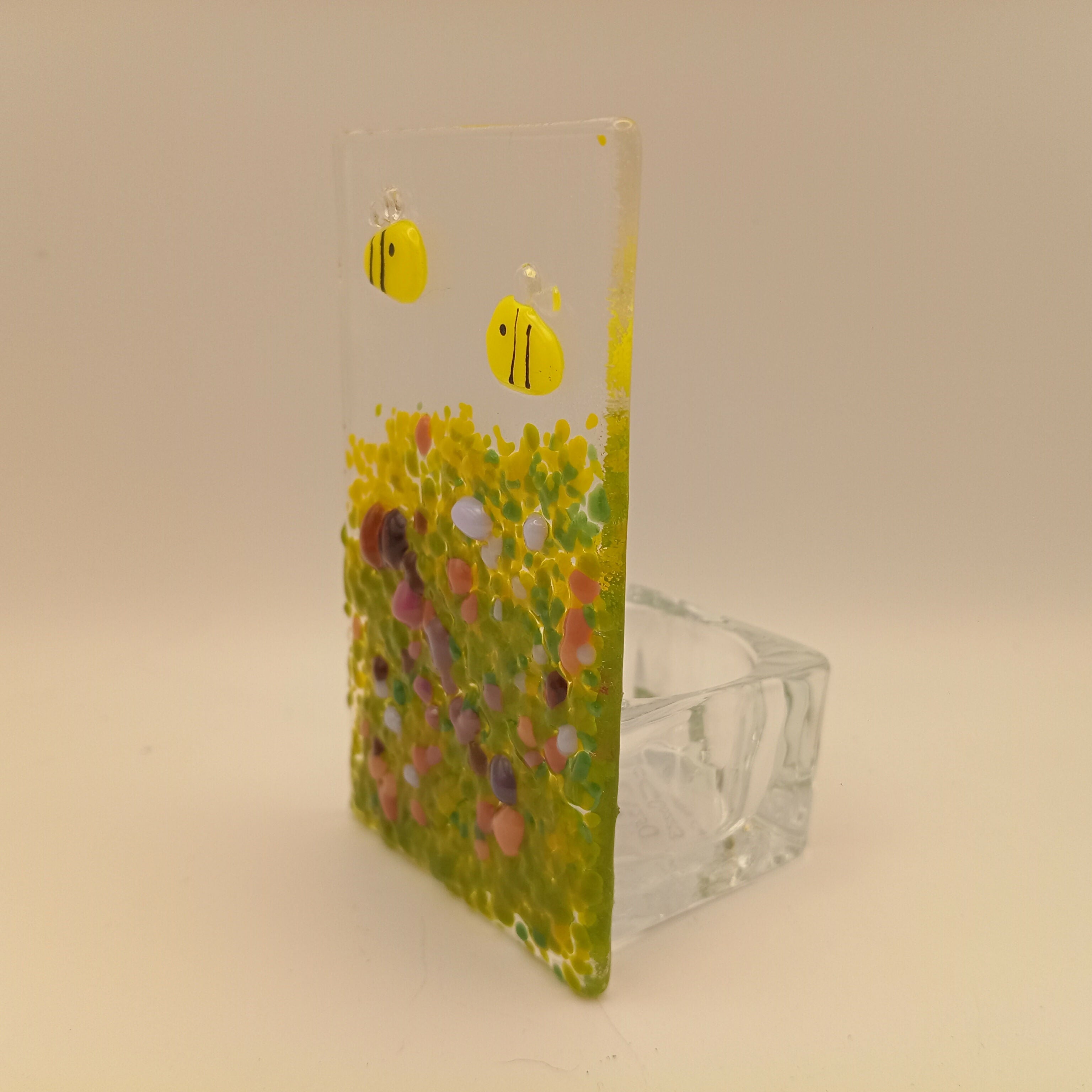 Fused Glass Bee in Meadow Tealight