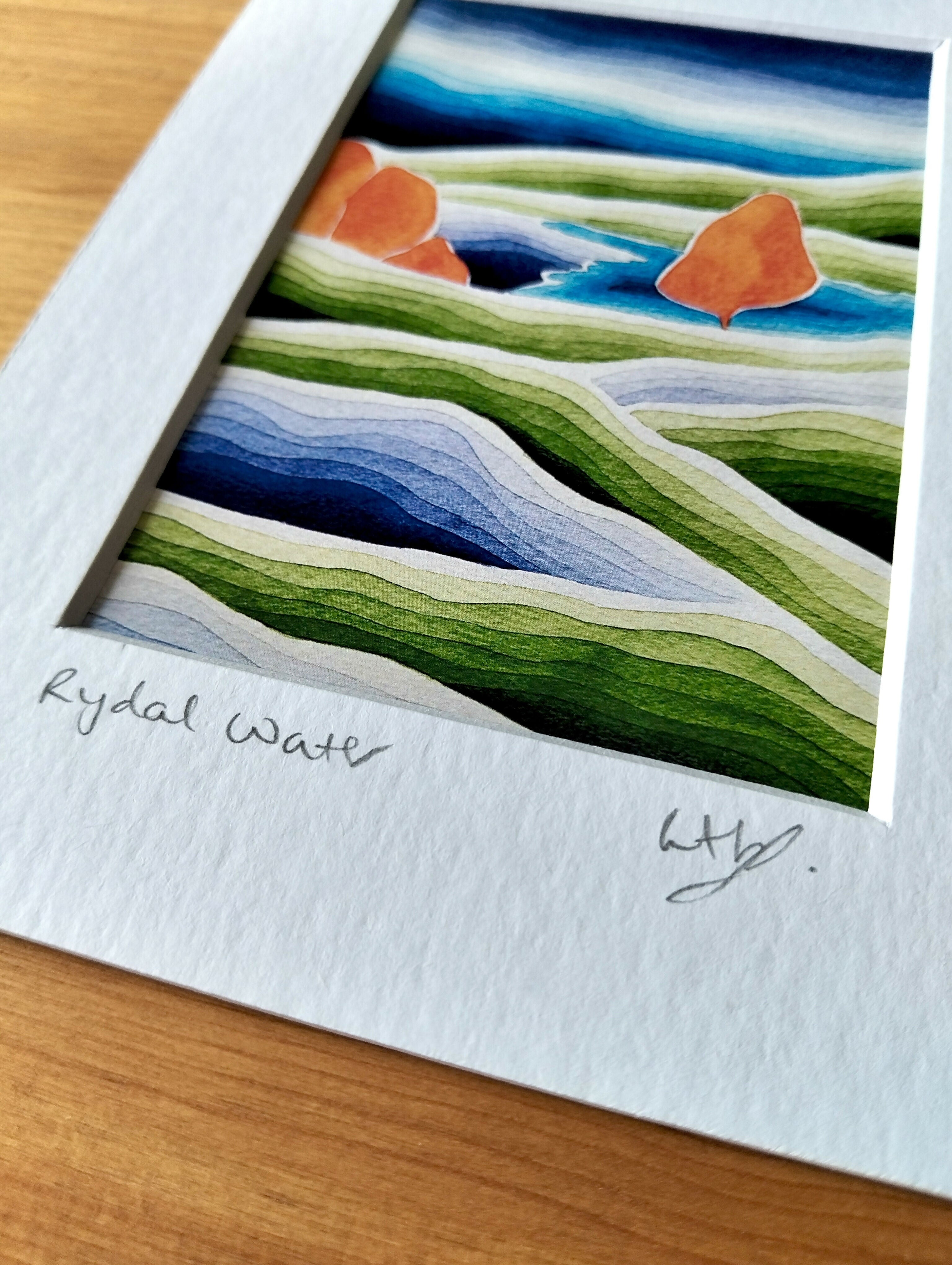 Signed Rydal Water Watercolour Art Print | Lake District Landscape