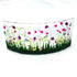 Small Fused Glass Flower Meadow Curve (Pinks)