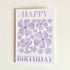 Purple Floral Happy Birthday Card