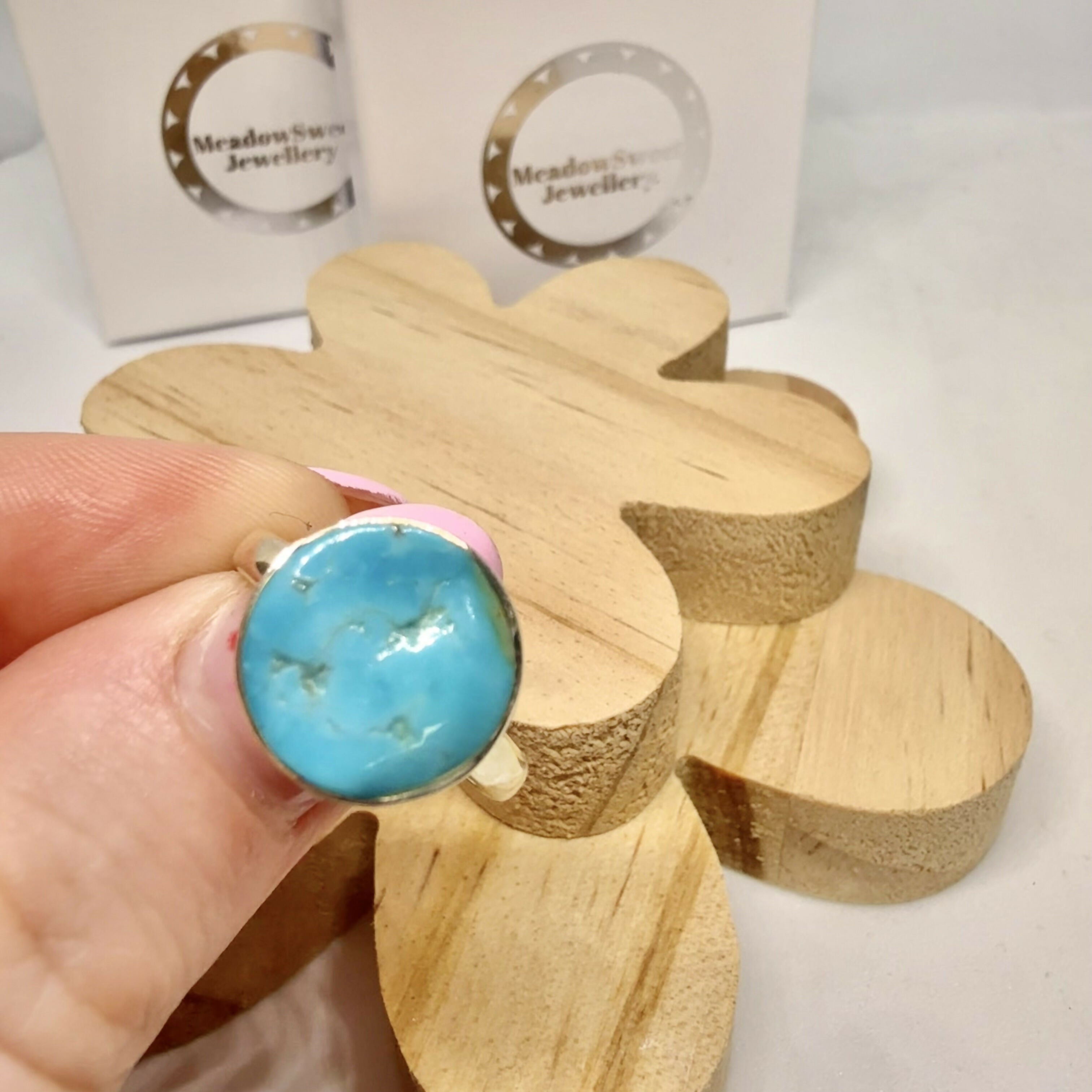 SLEEPING BEAUTY TURQUOISE RING SIZE O