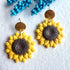 Flower Dangle Earrings – Polymer Clay Textured Earrings, Dainty Earrings, Handmade Clay Jewellery