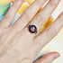 Handmade Black And Pink Eye Resin And Stainless Steel Adjustable Ring