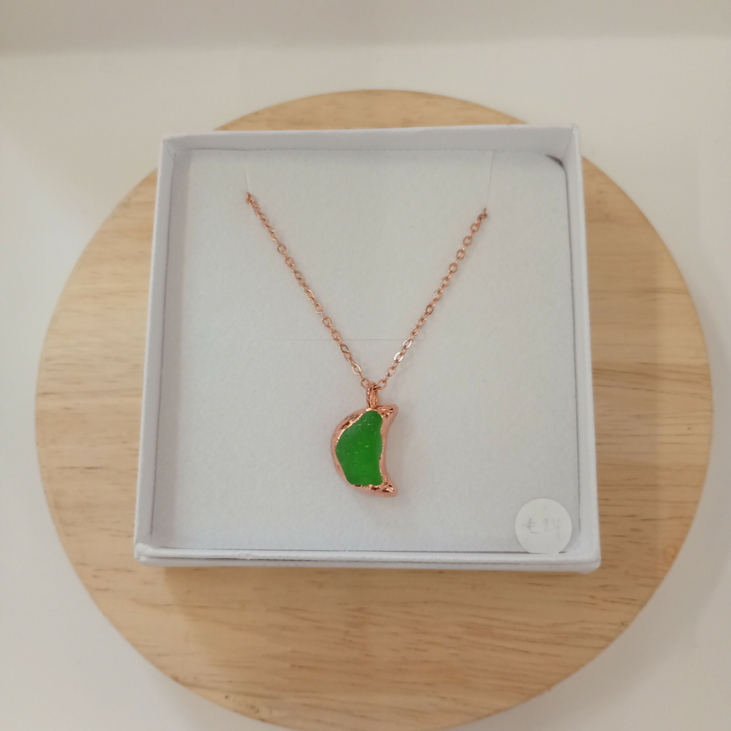 Seaglass Crescent Moon Necklace
