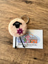 Felted Sheep with Flower Keyring