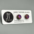 Pink & Purple Flower Dichroic Fused Glass Sterling Silver Stud Earrings - Handmade by Jade Tapson Glass.