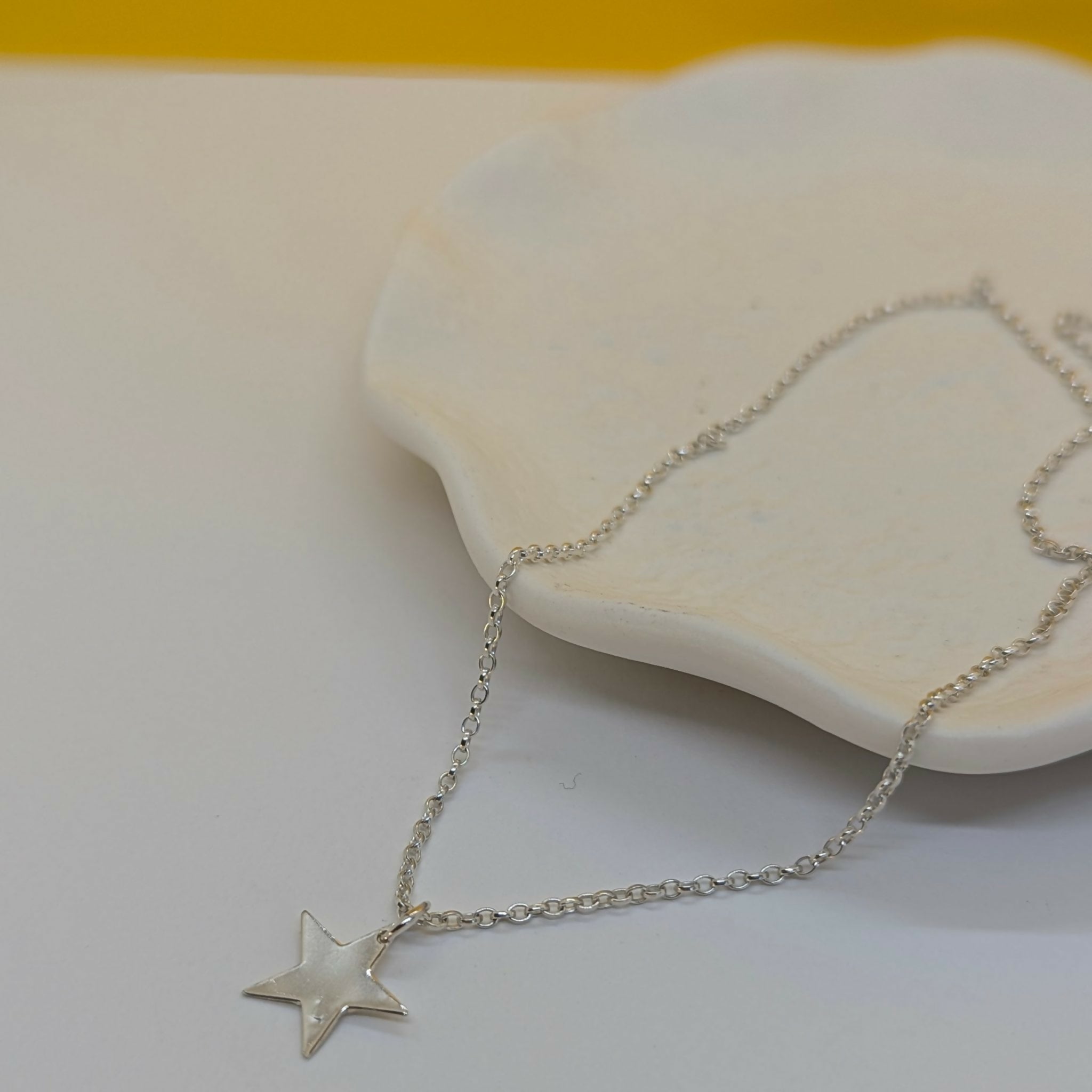 ‘Fallen Star’ Sterling Silver Small Polished Star Pendant