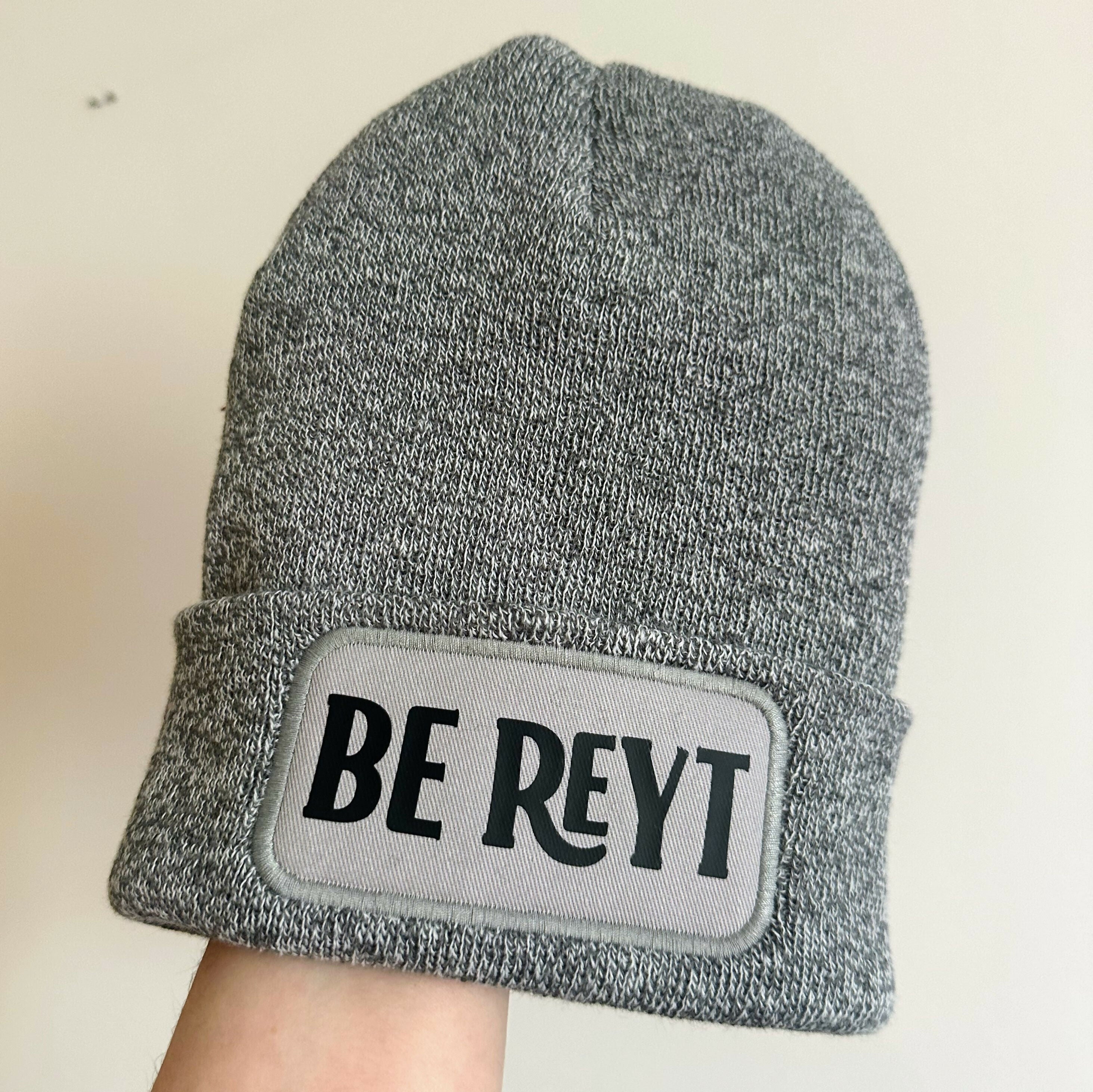 Be Reyt Cuffed Rectangular Patch Beanie Hat