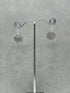 Textured Silver Circle Drop Earrings