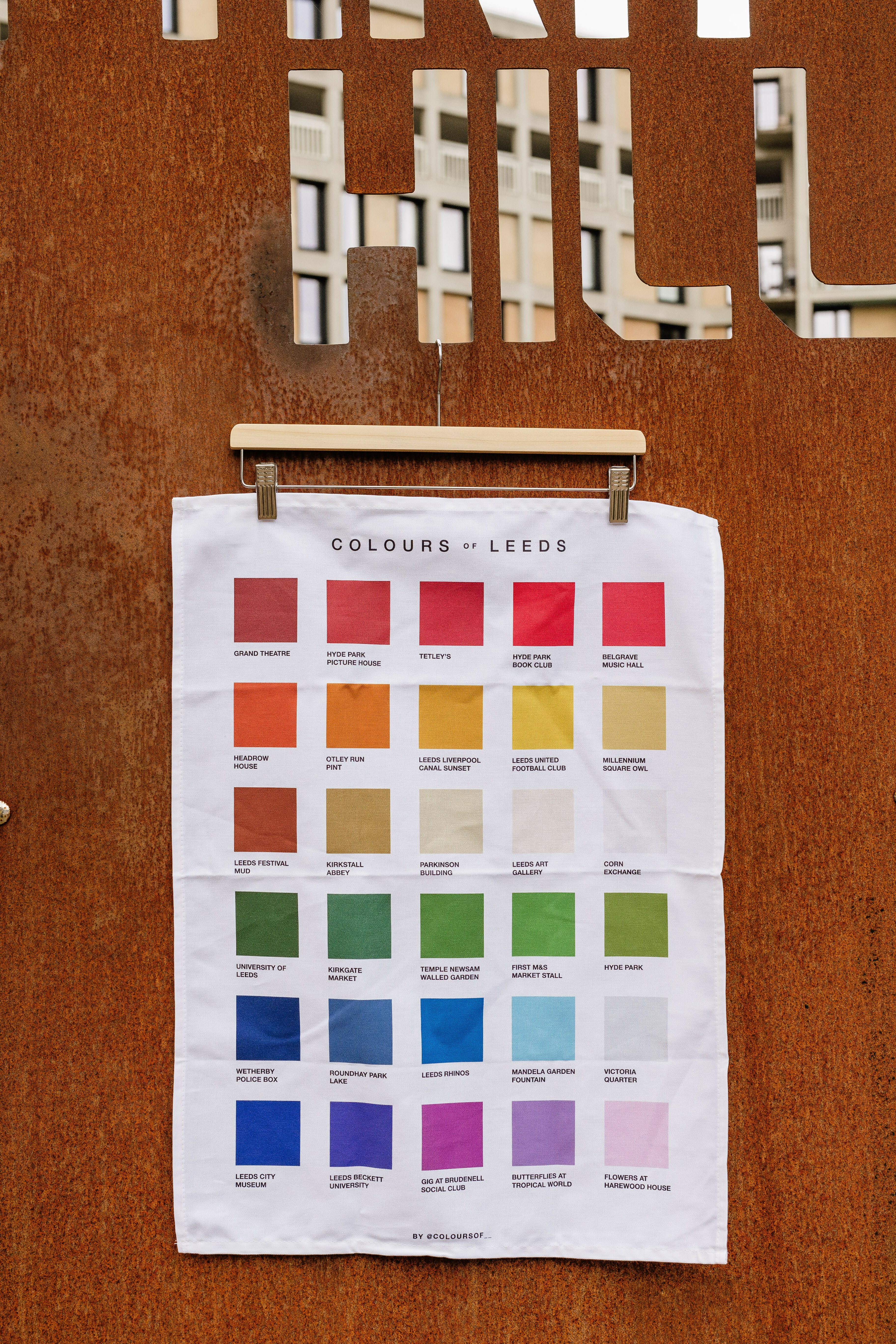 Colours of Leeds Tea Towel