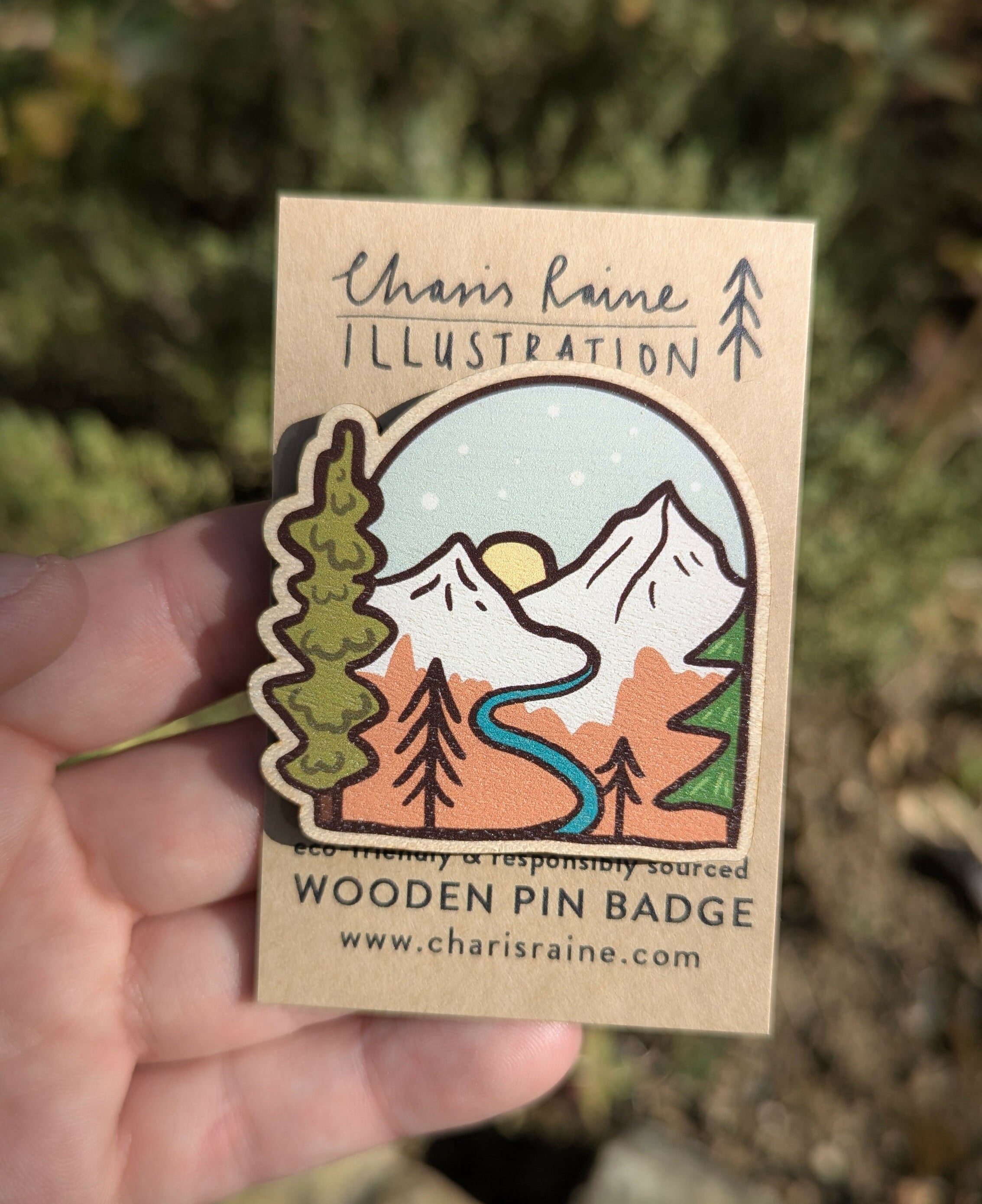 Forest Adventures Wooden Pin Brooch