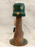 30cm Green Handmade, Free Standing Painted Wooden Bell Shaped Topped Toadstool Elf House - Whimsical Woodland Ornament & Holiday Keepsake