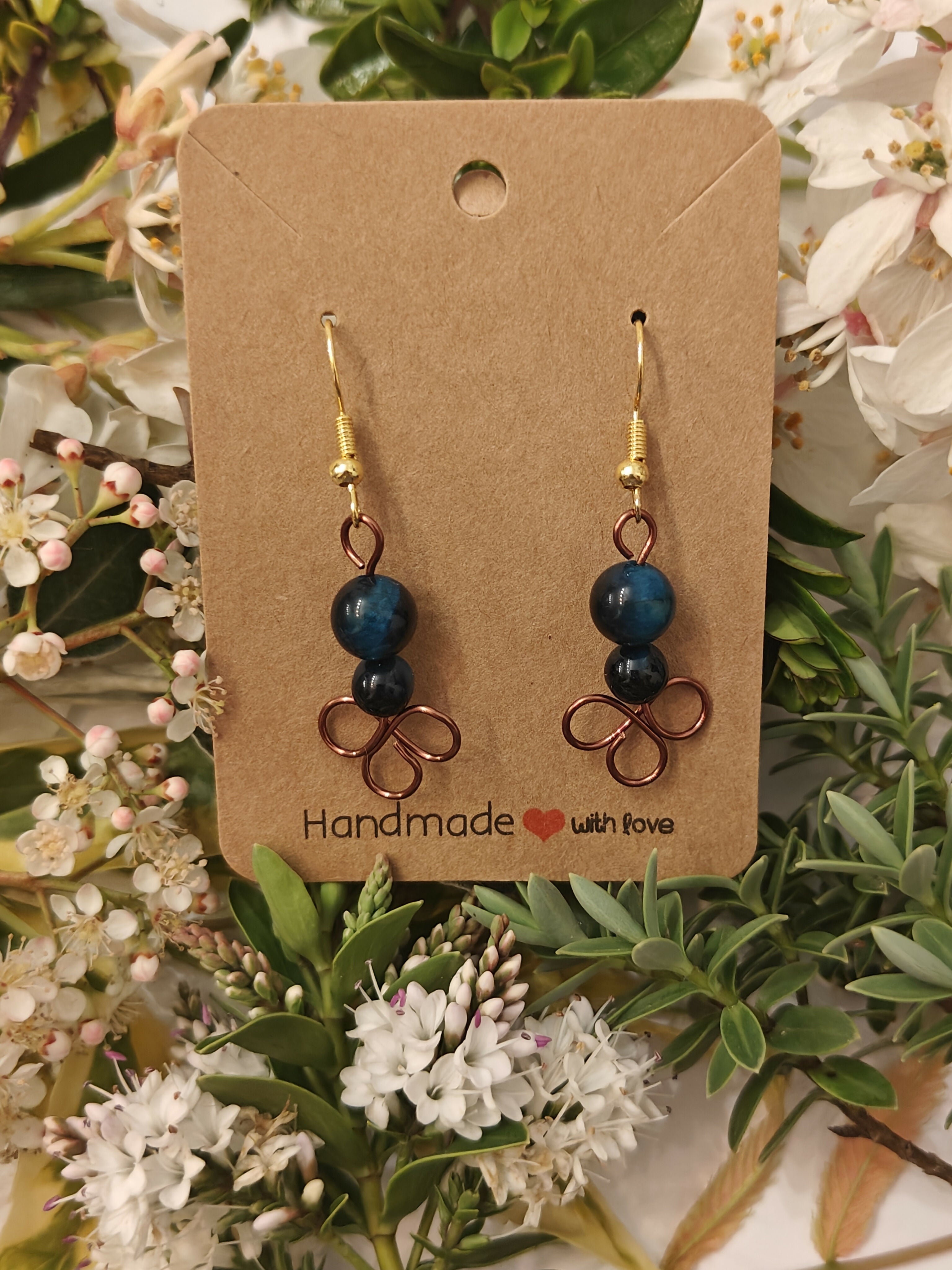 Blue Tiger's Eye Crystal Earrings