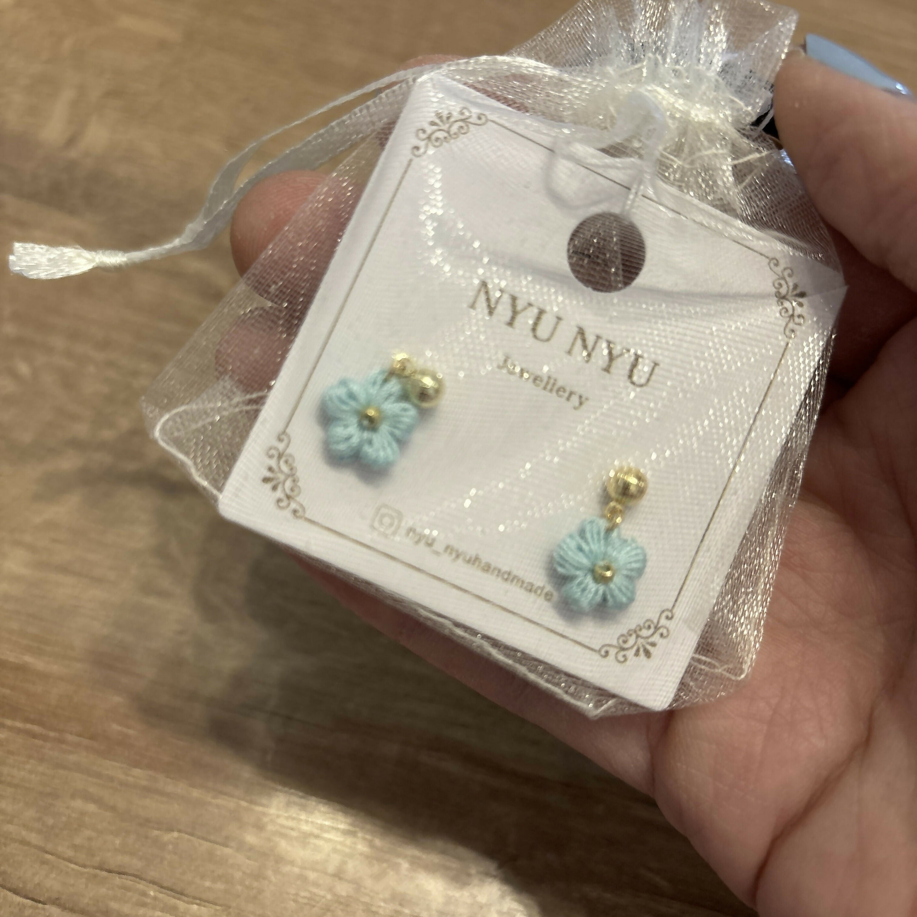 Micro Crochet Flower Stud Earrings