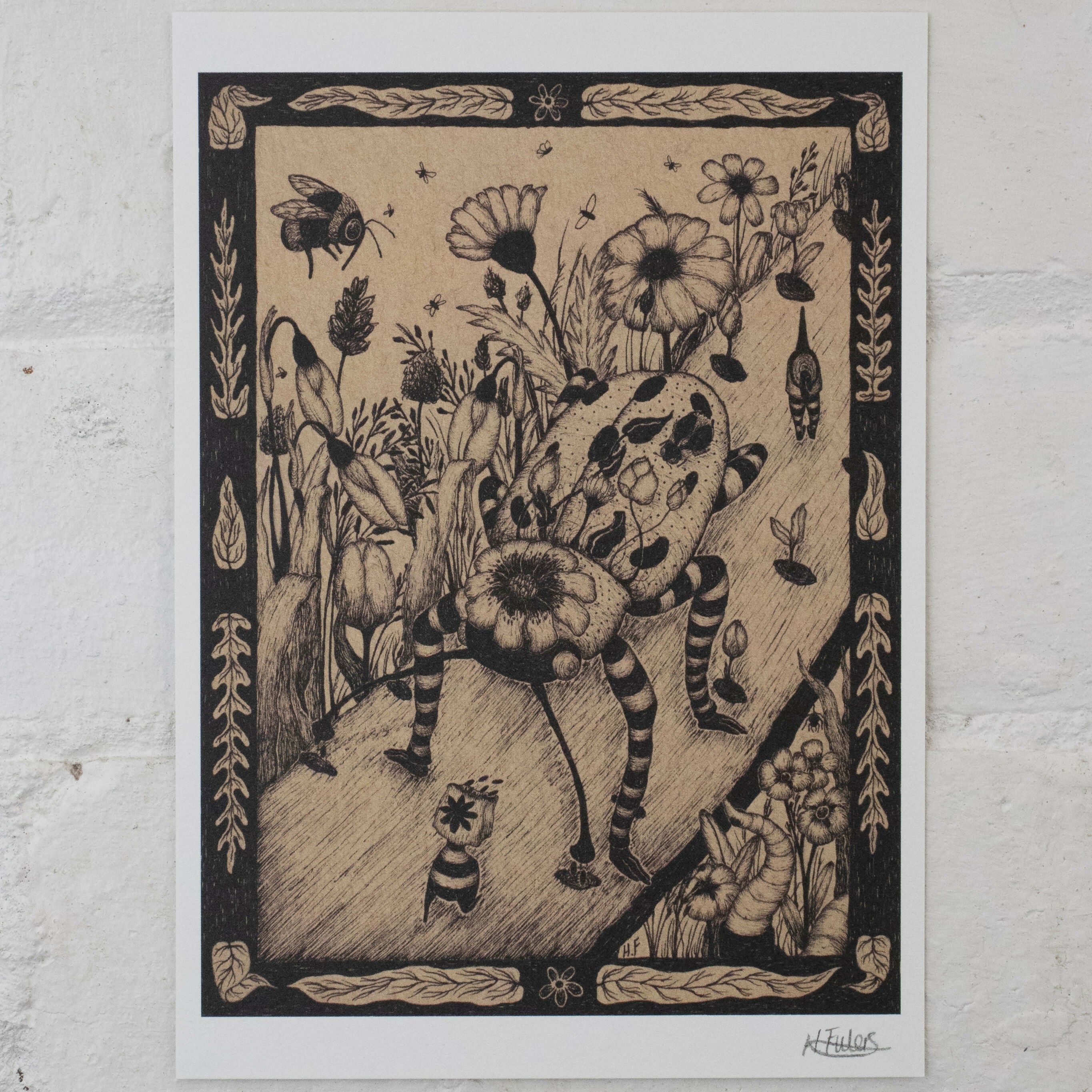 A5 Whimsical Insect Art Print