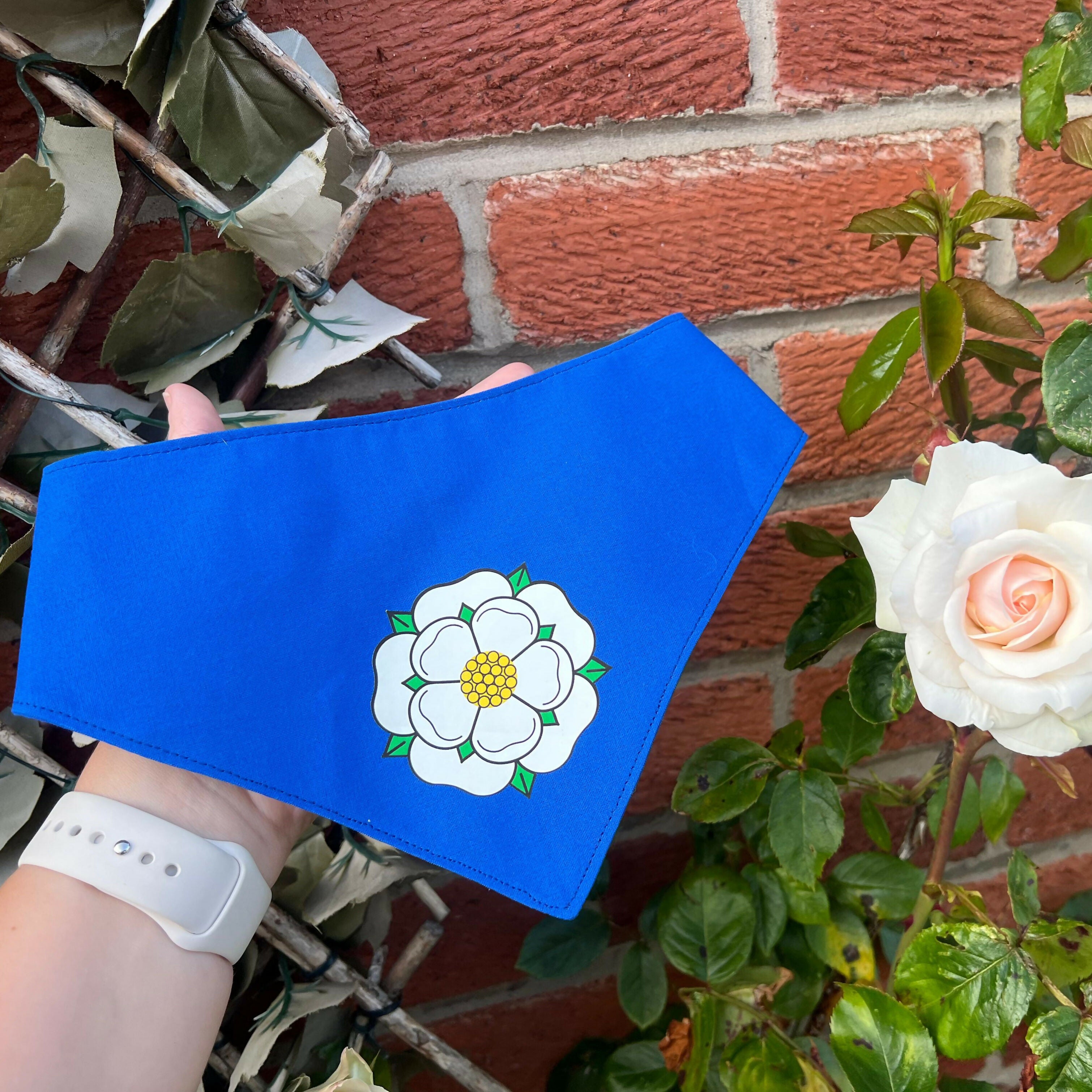 Yorkshire Rose Snap on/Slip On Dog Bandana