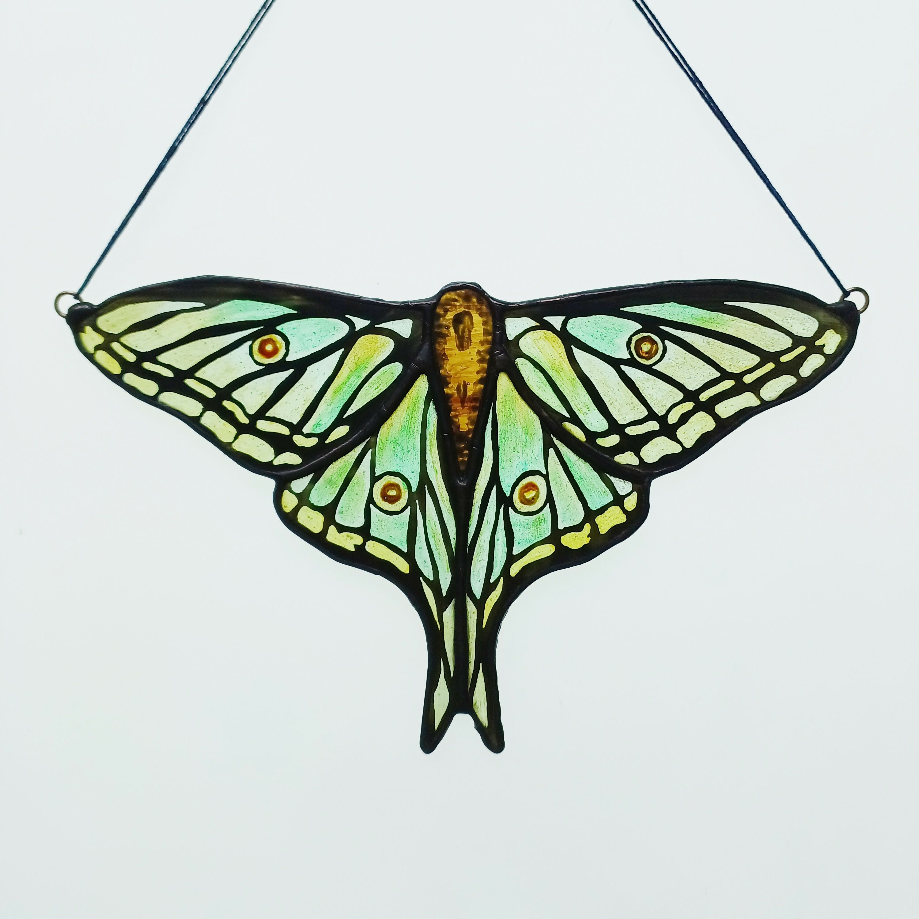 Stained Glass Luna Moth Suncatcher