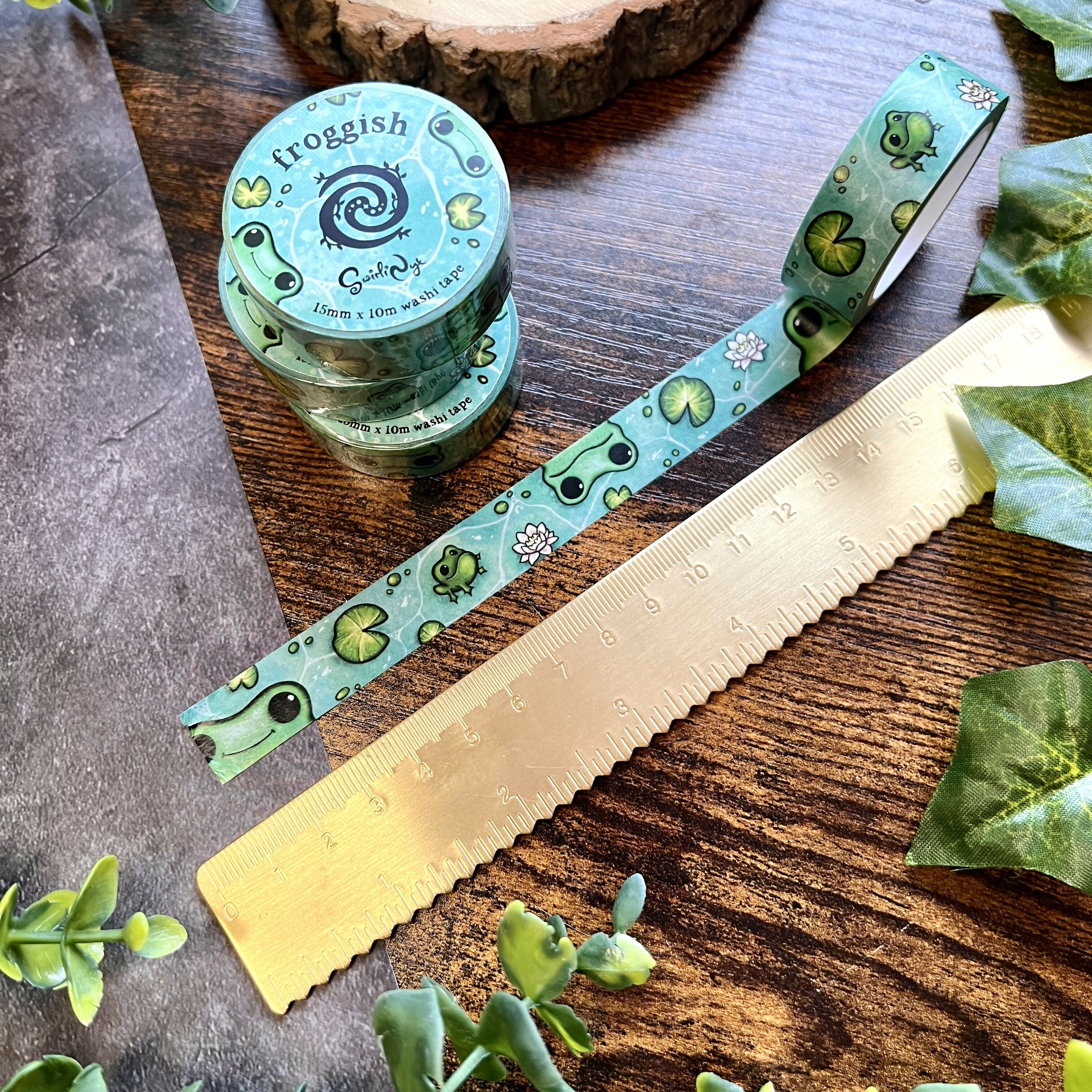 Froggish Washi Tape | Turquoise Frogs | Art & Soul