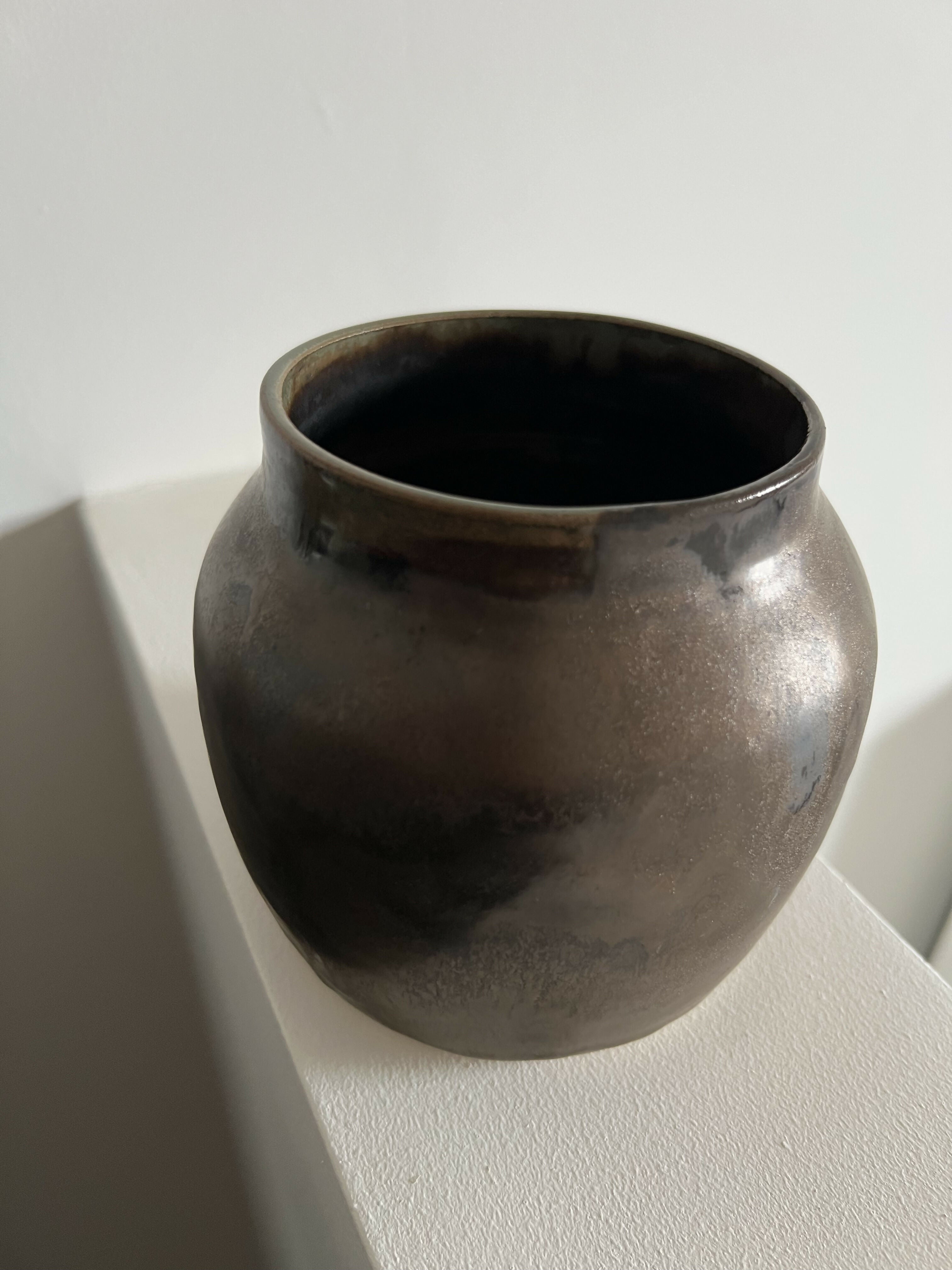 ANTIQUE BRASS CERAMIC VESSEL