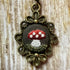 Hand Embroidered Vintage Style Mushroom Earrings
