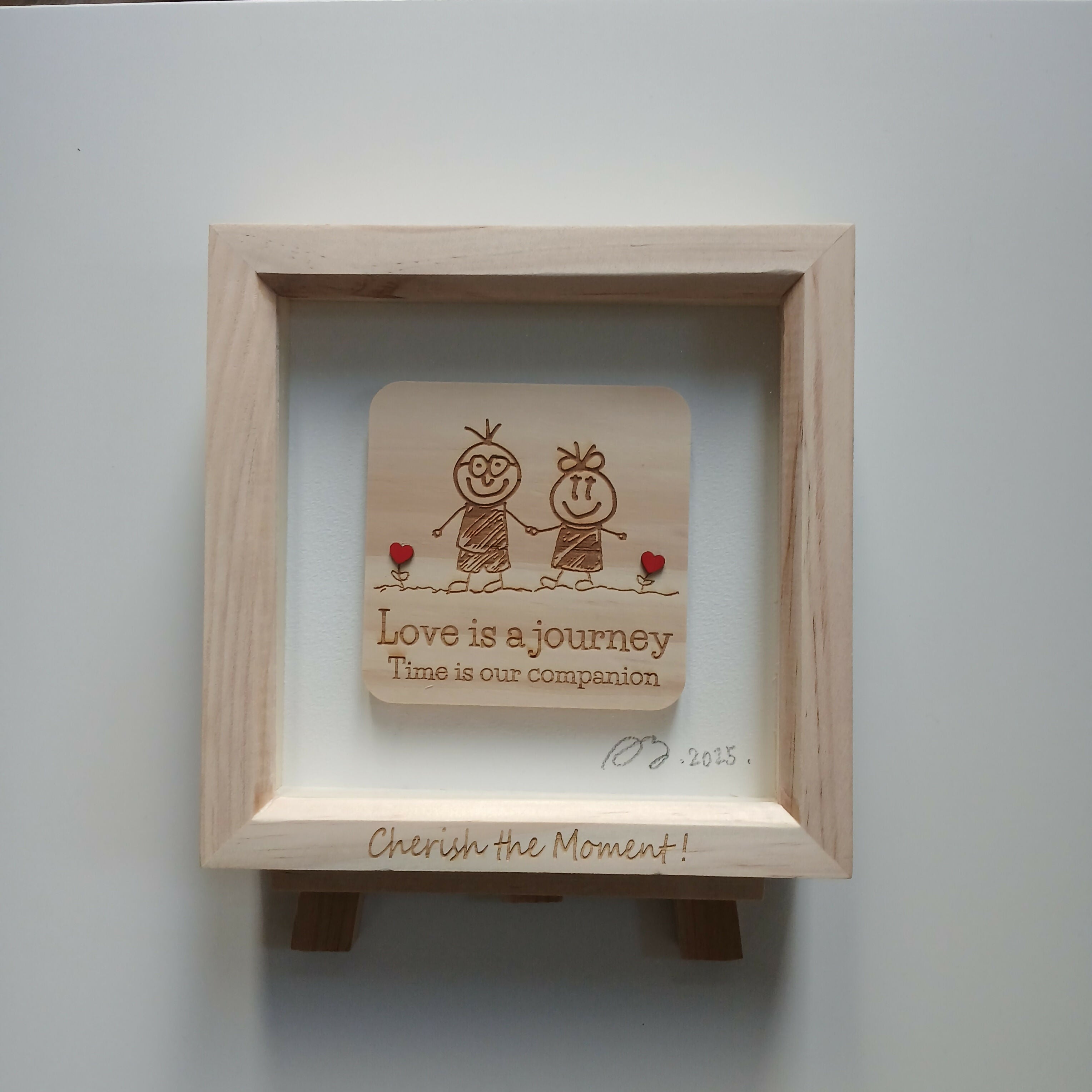Love is a Journey Artwork Wood Frame with Stand