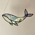 Iridescent Purple & White Whale Stained Glass Suncatcher