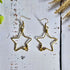 Citrine Star Gemstone Earrings; Delicate Gold Wire Bohemian Earrings With Crystal Sparkle