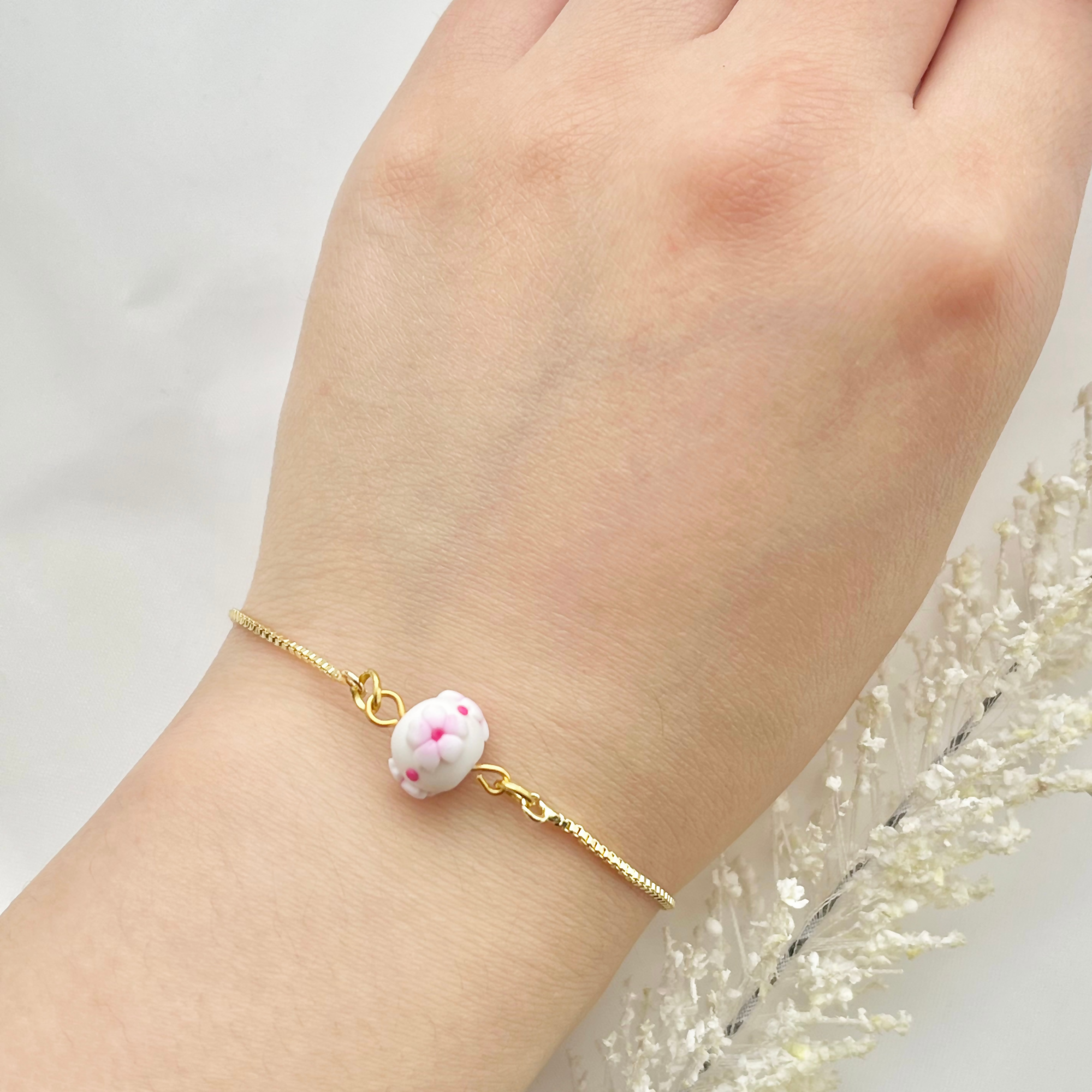 Cherry Blossom Bracelets - Handmade Polymer Clay Bracelets