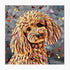 POODLE DOG - COLOUR SPLASH MOUNTED ARTWORK.