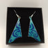 Triangular Light Blue Enamel Earrings with Blue Swirl