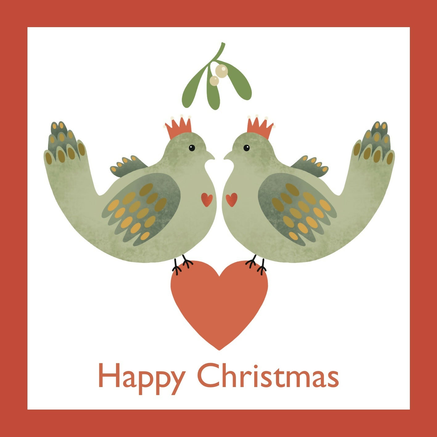Two Turtle Doves Greetings Card