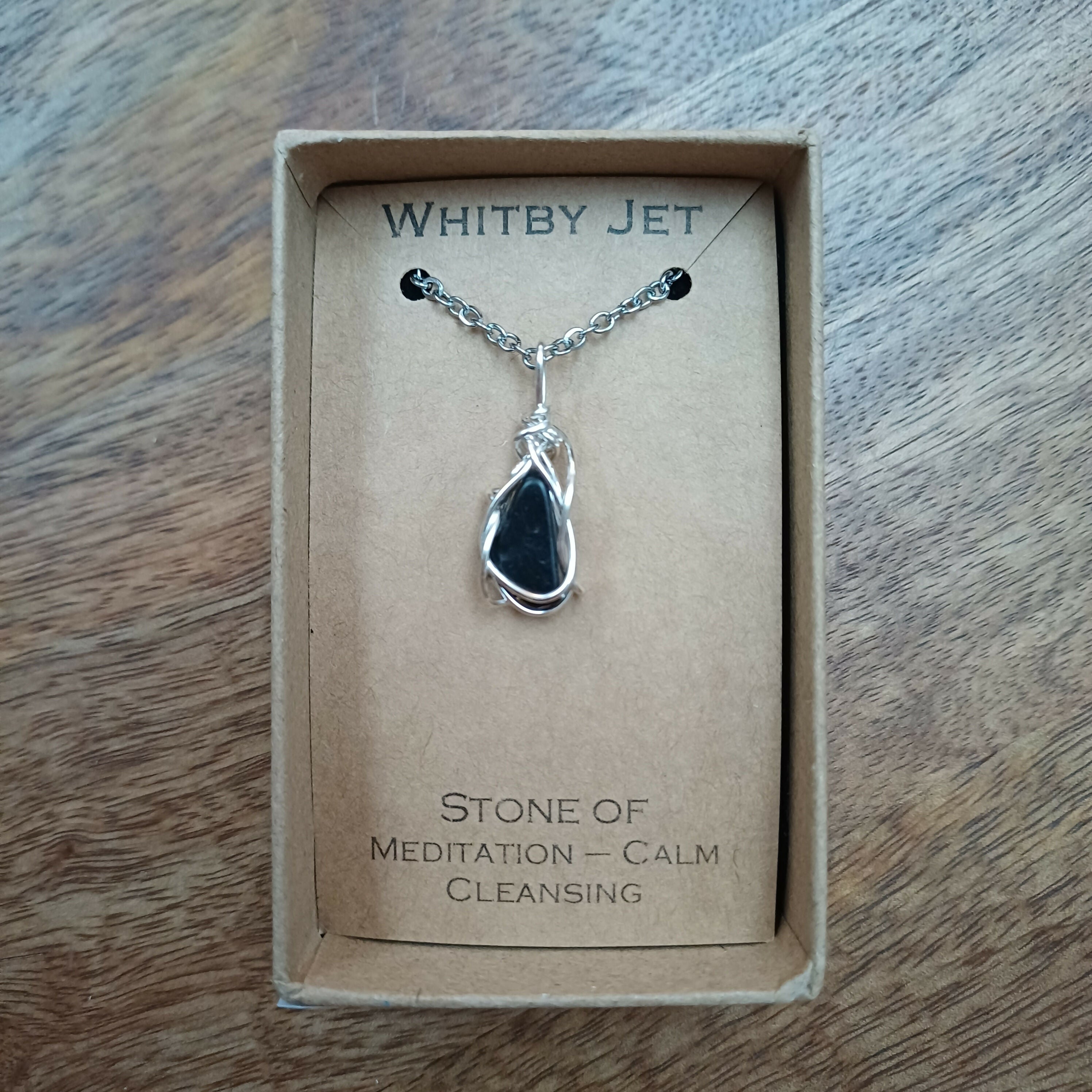 Whitby Jet Wire Wrapped Pendant