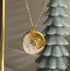 Celestial Christmas Moon and Sunbeam Disc Pendant