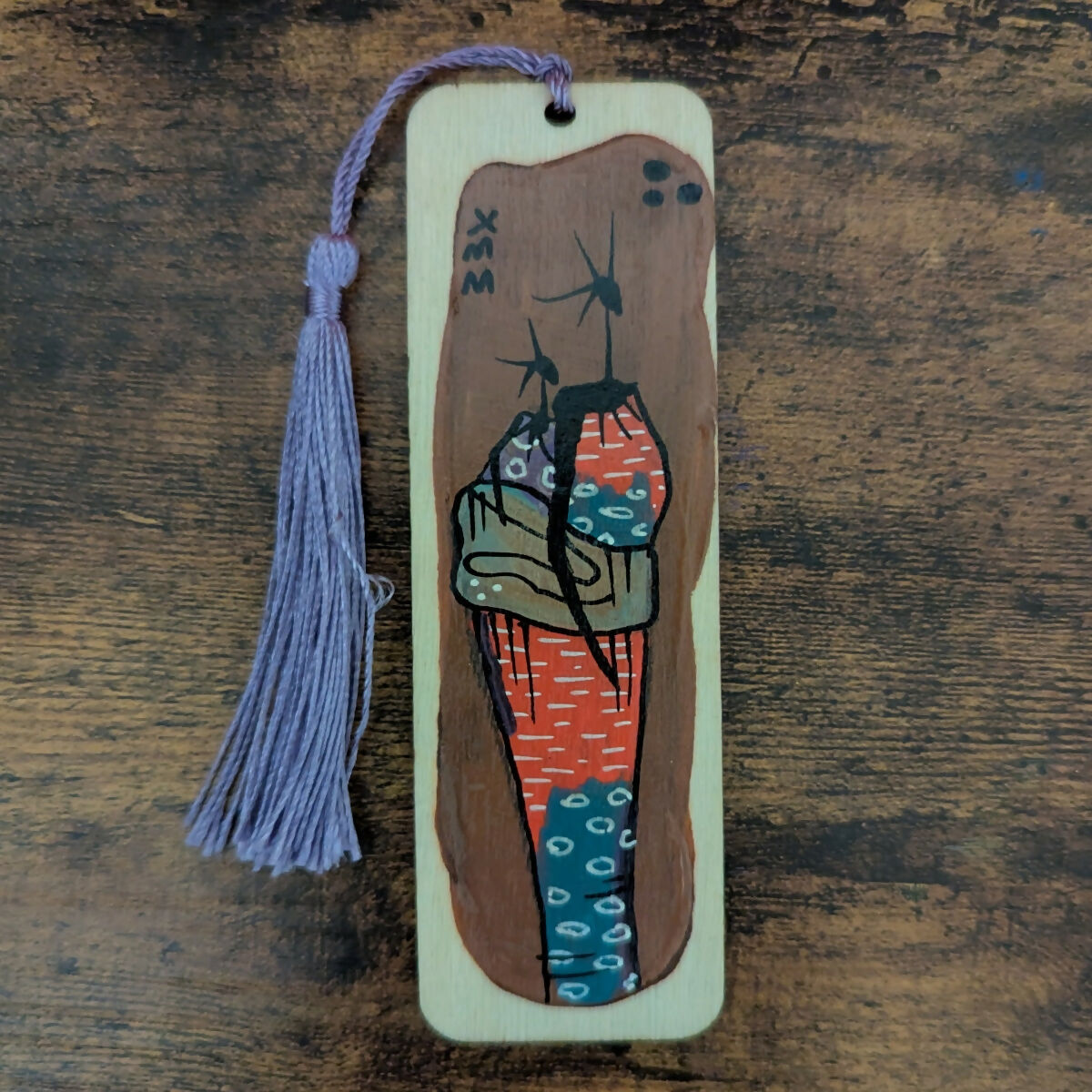 Wooden Hand Painted Bookmark