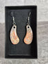 Handcrafted Teardrop Shaped Orange And Gold Earrings